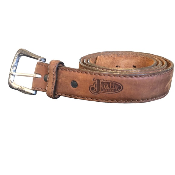 Justin’s Belt Light Colored Leather size 46 - Picture 2 of 9